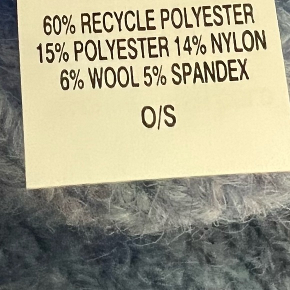 Wool Blend Beanie Hat Blue One Size NWT - Picture 4 of 5